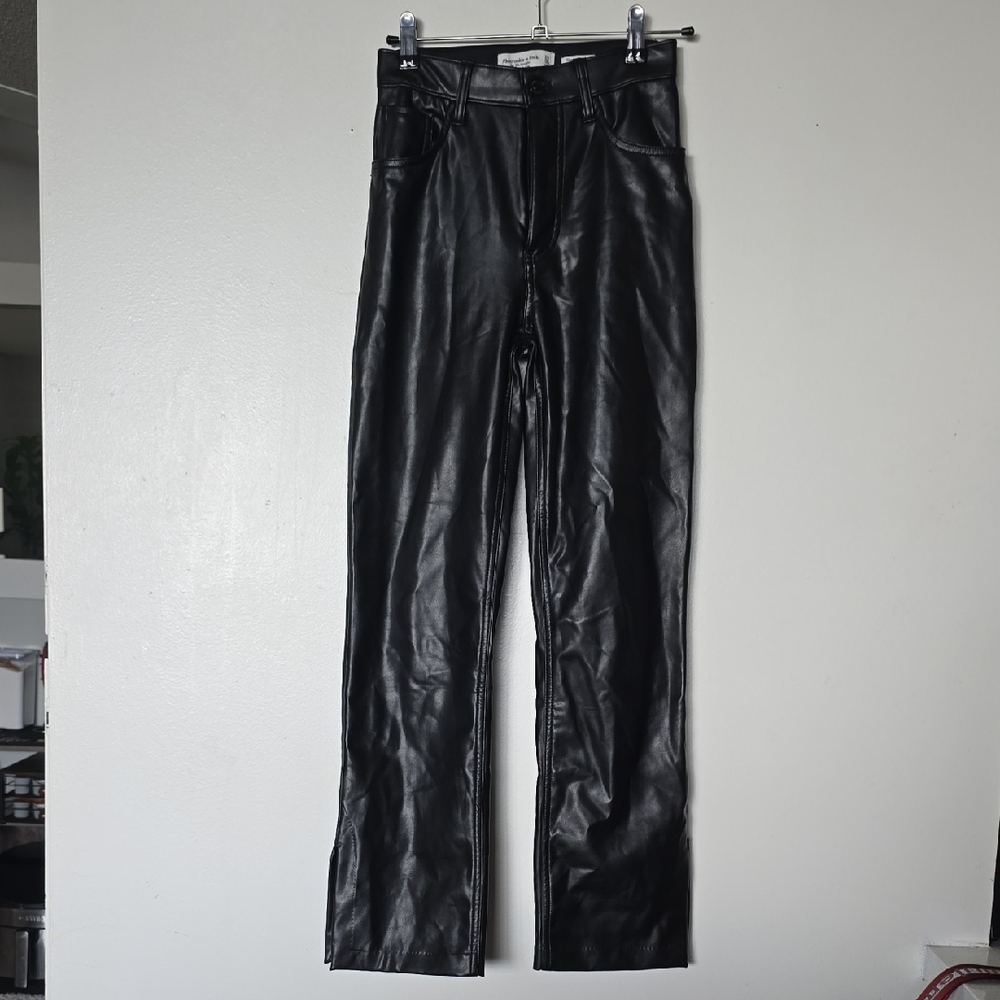 Abercrombie & Fitch Vegan Leather High Rise Pants